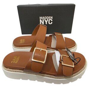 Madden NYC Flatform Sandals Adjustable Buckle Straps Women’s Size 11 Brown